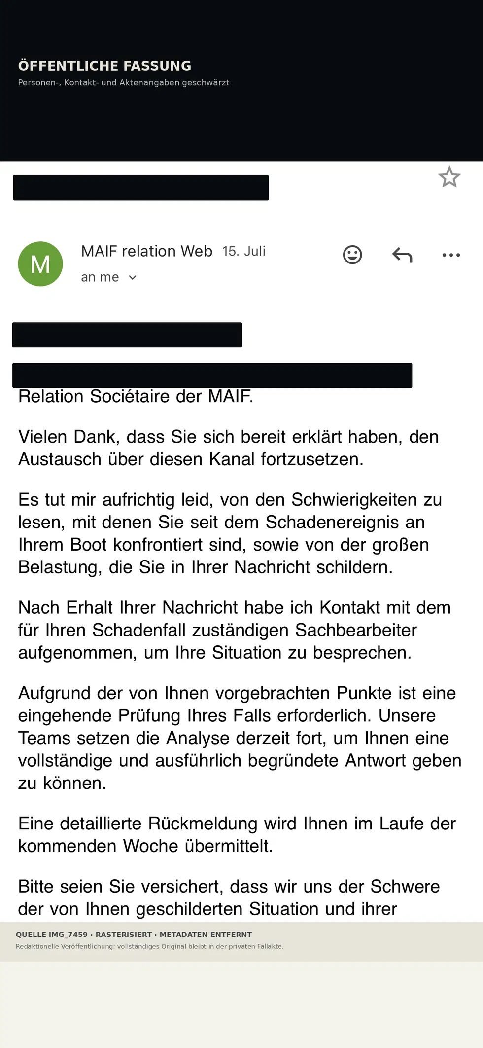 Öffentliche Fassung · personenbezogene Angaben geschwärzt