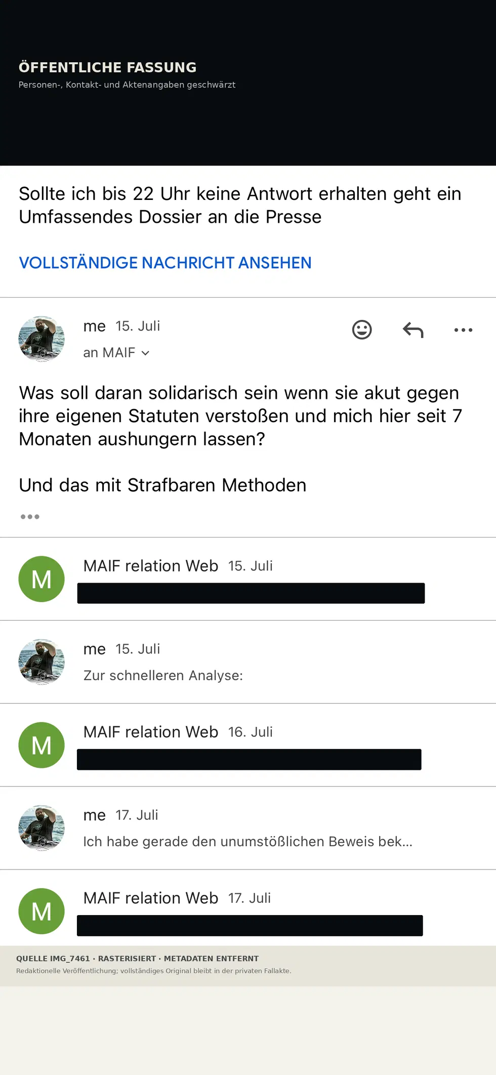 Öffentliche Fassung · personenbezogene Angaben geschwärzt