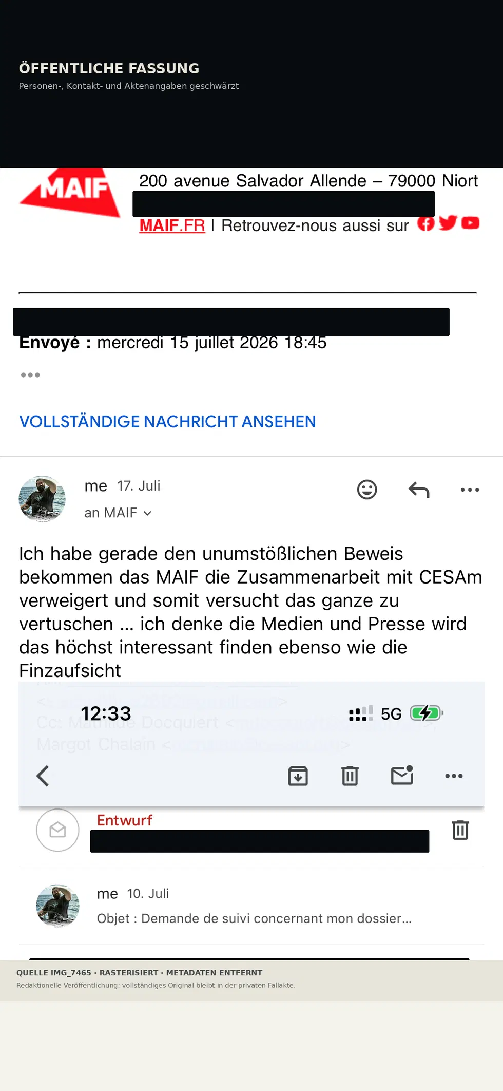 Öffentliche Fassung · personenbezogene Angaben geschwärzt