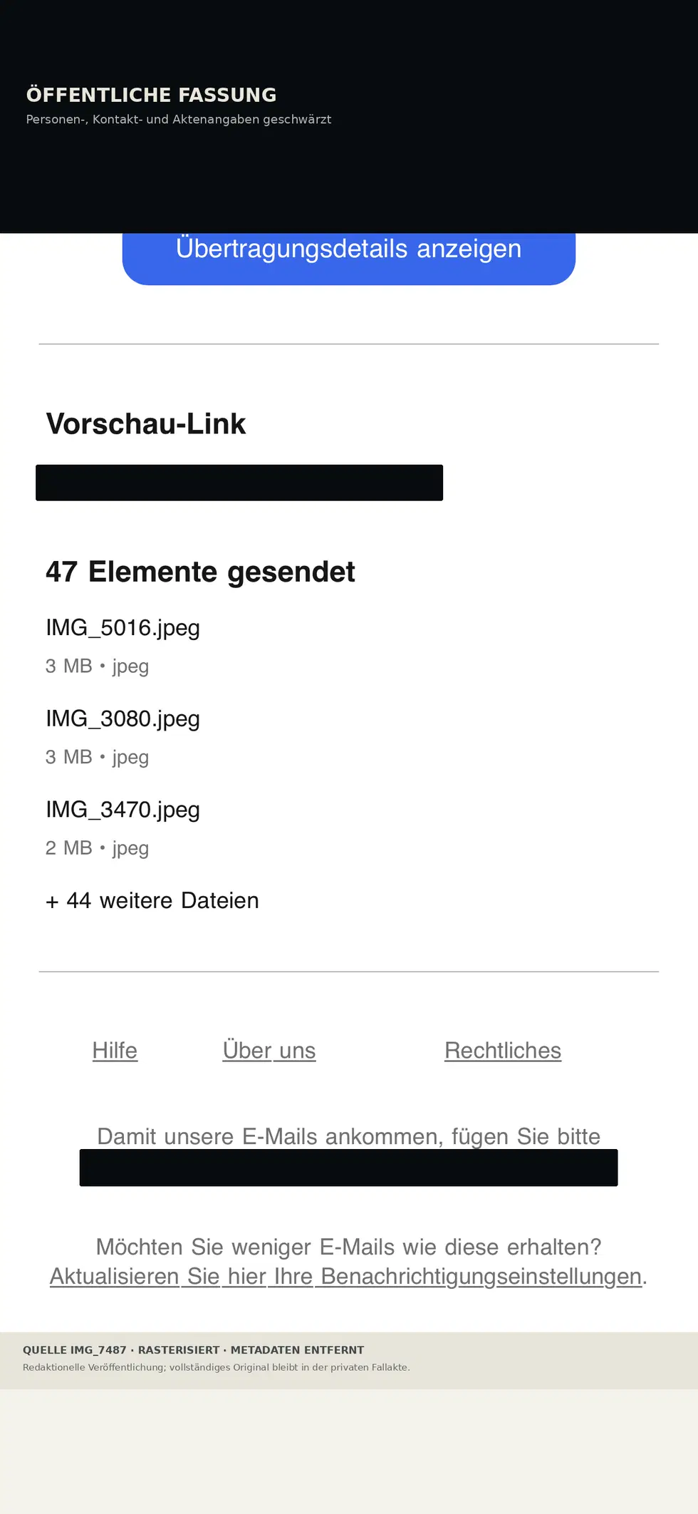 Öffentliche Fassung · personenbezogene Angaben geschwärzt