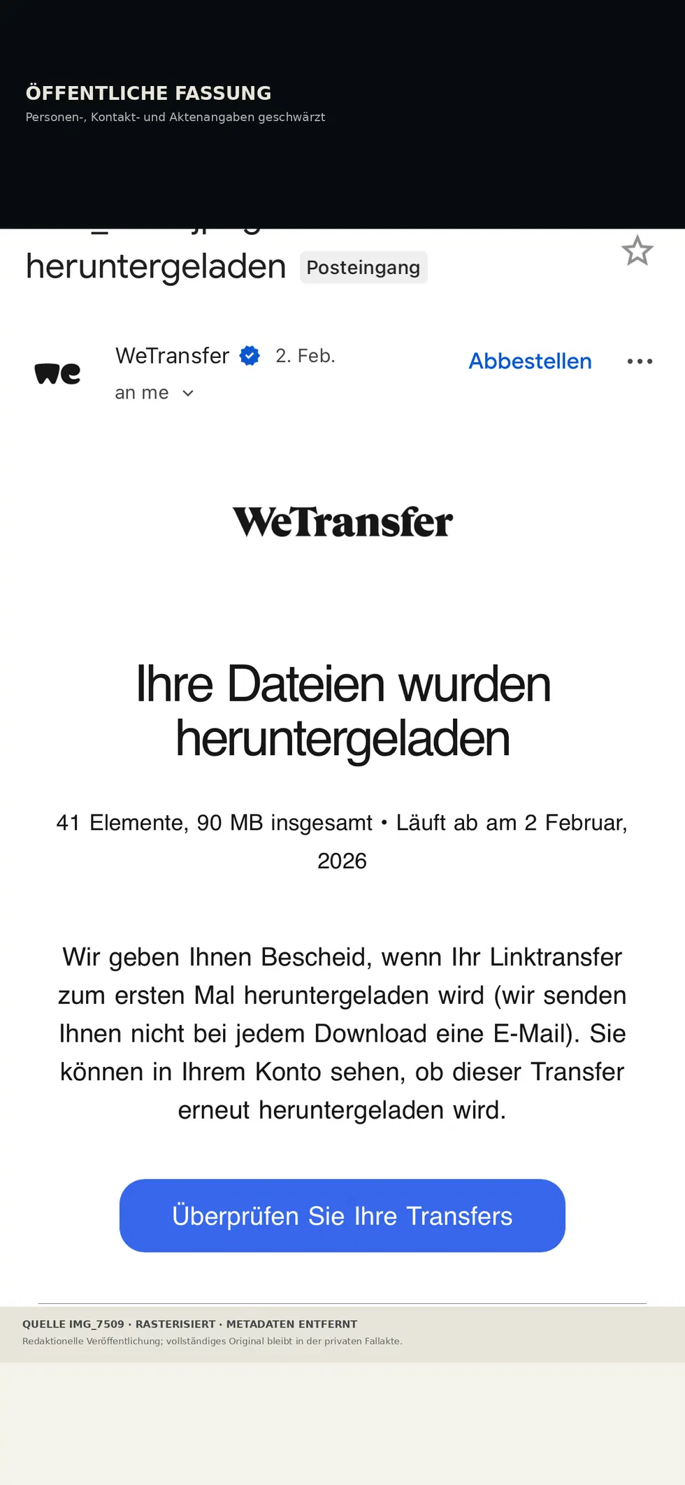 Öffentliche Fassung · personenbezogene Angaben geschwärzt